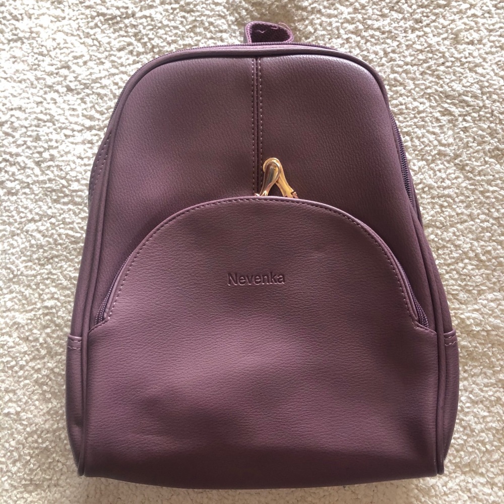 Purple plum backpack purse
